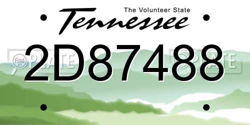 2D87488 Tennessee License Plate