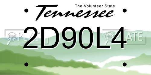 2D90L4 Tennessee License Plate