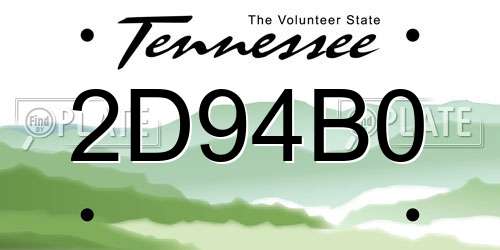 2D94B0 Tennessee License Plate