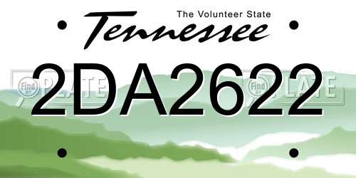 2DA2622 Tennessee License Plate