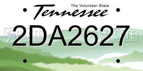 2DA2627 Tennessee License Plate