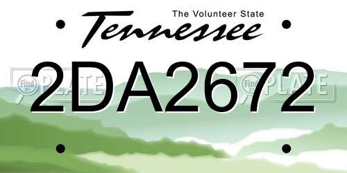 2DA2672 Tennessee License Plate