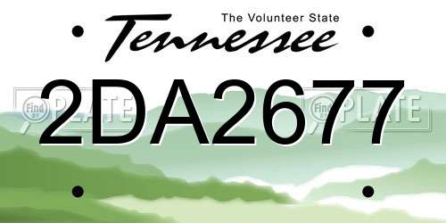 2DA2677 Tennessee License Plate