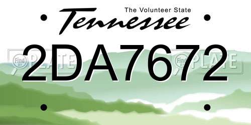 2DA7672 Tennessee License Plate