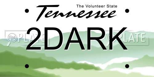 2DARK Tennessee License Plate