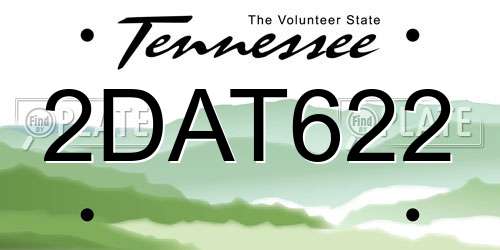 2DAT622 Tennessee License Plate