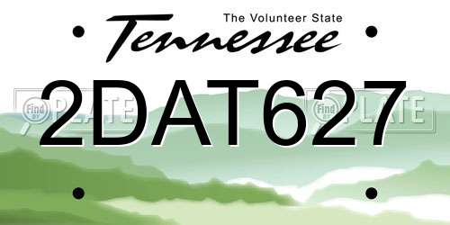 2DAT627 Tennessee License Plate