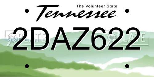 2DAZ622 Tennessee License Plate
