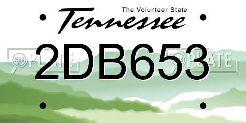 2DB653 Tennessee License Plate