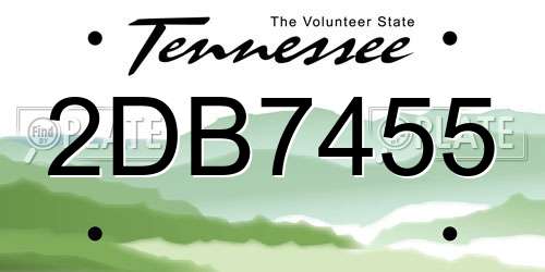 2DB7455 Tennessee License Plate