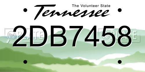 2DB7458 Tennessee License Plate