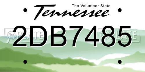 2DB7485 Tennessee License Plate