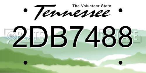 2DB7488 Tennessee License Plate