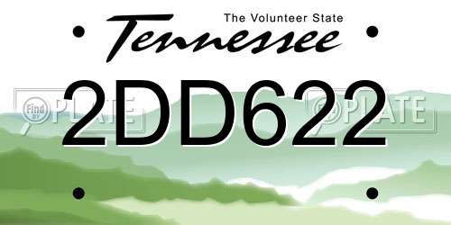 2DD622 Tennessee License Plate