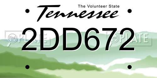 2DD672 Tennessee License Plate
