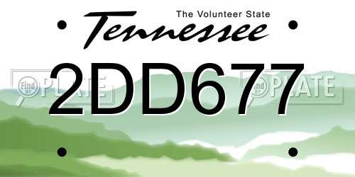 2DD677 Tennessee License Plate