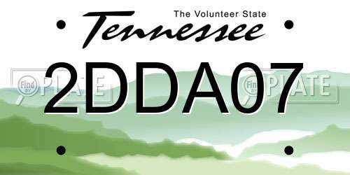2DDA07 Tennessee License Plate
