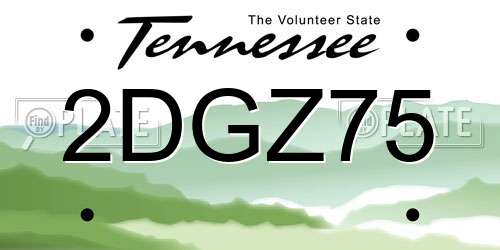 2DGZ75 Tennessee License Plate