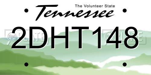 2DHT148 Tennessee License Plate