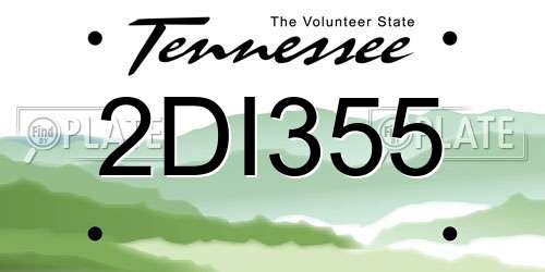 2DI355 Tennessee License Plate