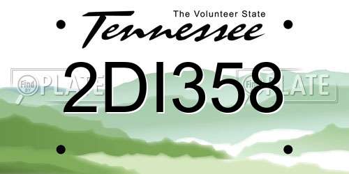 2DI358 Tennessee License Plate