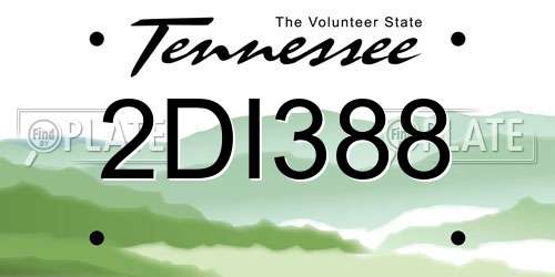 2DI388 Tennessee License Plate