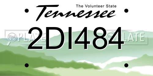 2DI484 Tennessee License Plate