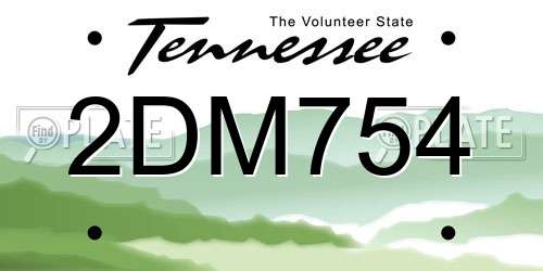 2DM754 Tennessee License Plate