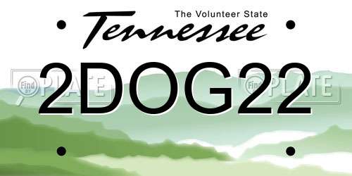 2DOG22 Tennessee License Plate