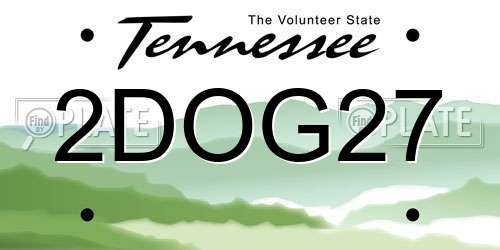 2DOG27 Tennessee License Plate