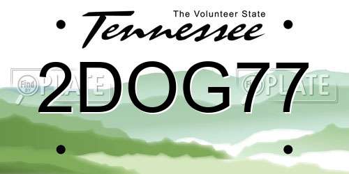 2DOG77 Tennessee License Plate
