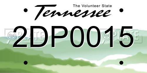 2DP0015 Tennessee License Plate