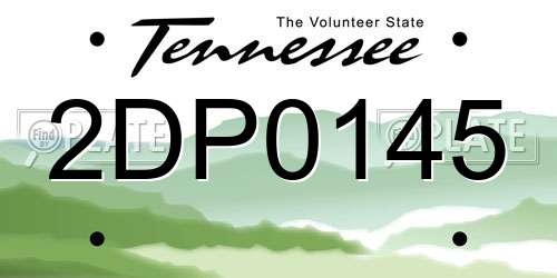 2DP0145 Tennessee License Plate