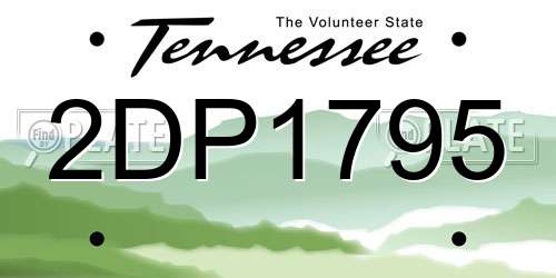 2DP1795 Tennessee License Plate