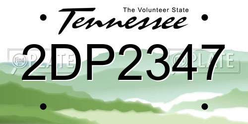2DP2347 Tennessee License Plate