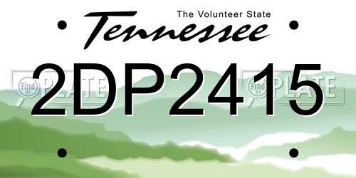 2DP2415 Tennessee License Plate