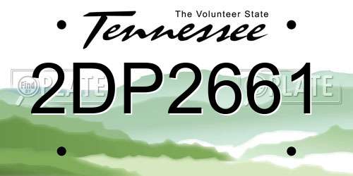 2DP2661 Tennessee License Plate
