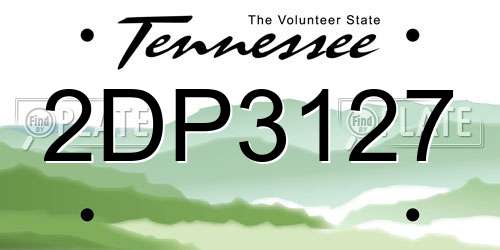 2DP3127 Tennessee License Plate
