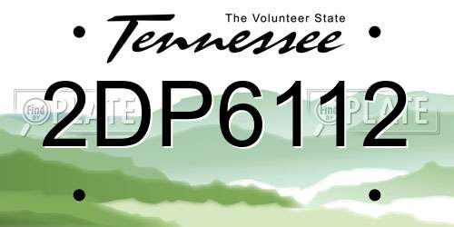 2DP6112 Tennessee License Plate