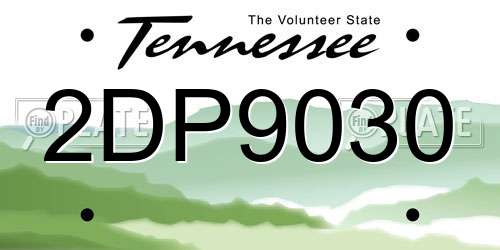 2DP9030 Tennessee License Plate