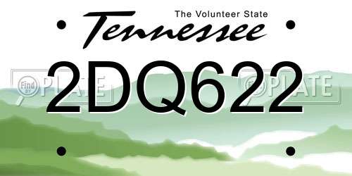 2DQ622 Tennessee License Plate