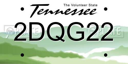 2DQG22 Tennessee License Plate