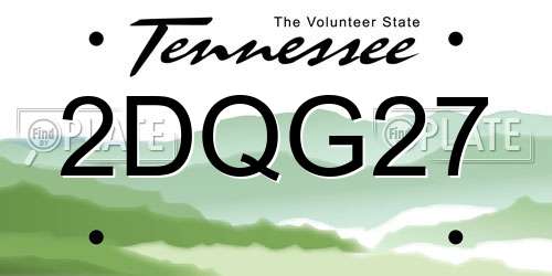 2DQG27 Tennessee License Plate