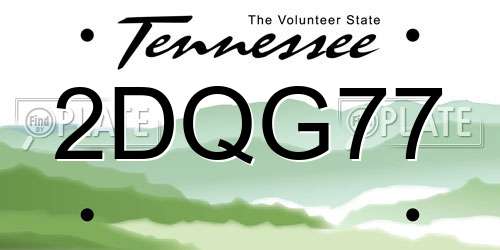 2DQG77 Tennessee License Plate
