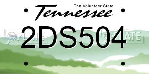 2DS504 Tennessee License Plate
