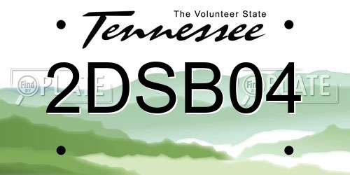 2DSB04 Tennessee License Plate