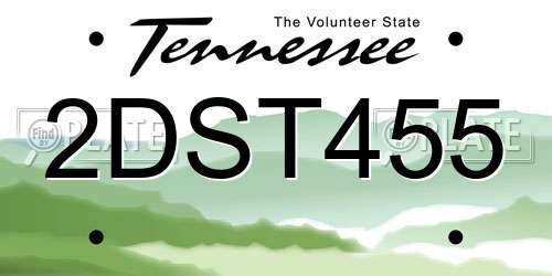 2DST455 Tennessee License Plate