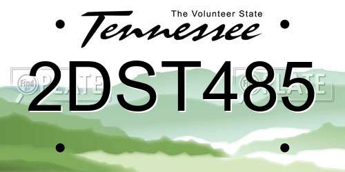 2DST485 Tennessee License Plate