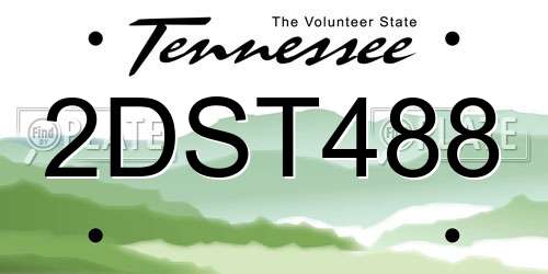 2DST488 Tennessee License Plate