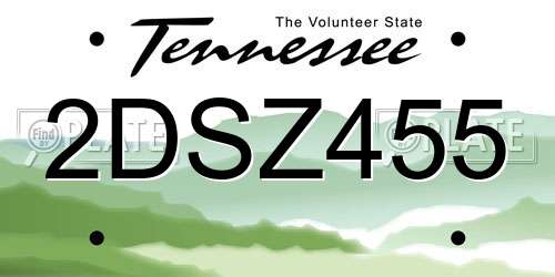 2DSZ455 Tennessee License Plate